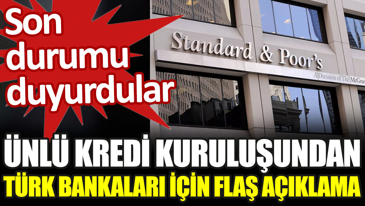 Ünlü kredi kuruluşundan Türk bankaları için flaş açıklama