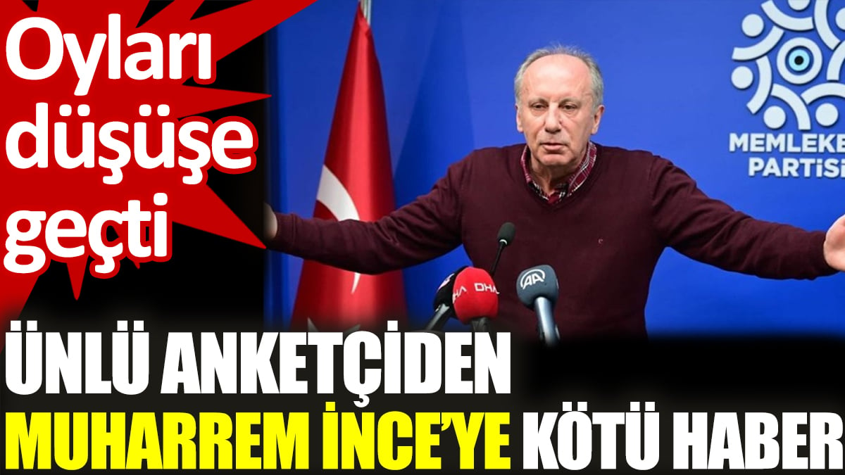 Ünlü anketçiden Muharrem İnce’ye kötü haber. Oyları düşüşe geçti