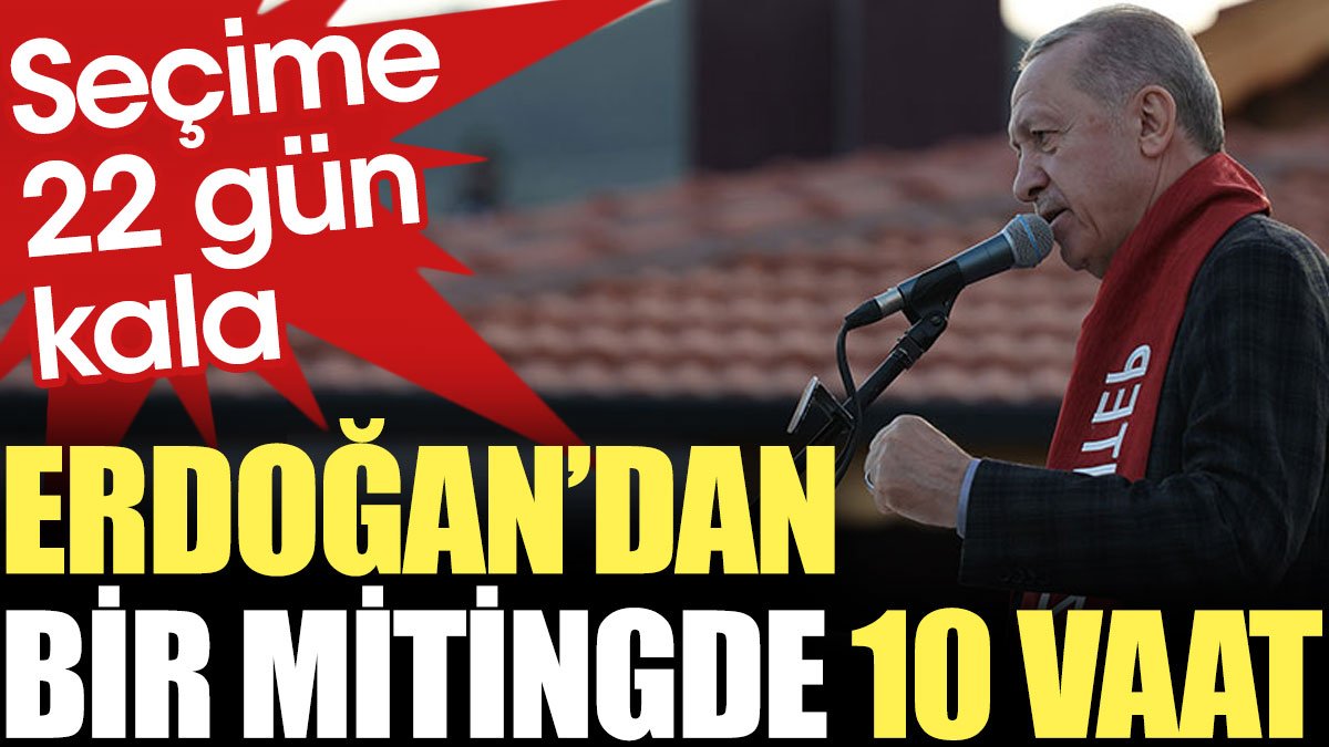 Seçime 22 gün kala Erdoğan'dan bir mitingde 10 vaat