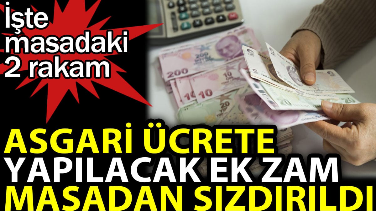 Asgari ücrete yapılacak ek zam masadan sızdı. İşte masadaki 2 rakam