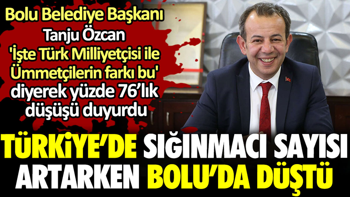 Türkiye’de sığınmacı sayısı artarken Bolu’da düştü. Tanju Özcan ‘işte Türk milliyetçileri ile ümmetçilerin farkı bu’ dedi