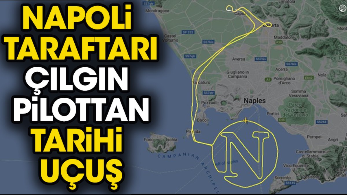 Çılgın pilot gökyüzüne Napoli arması çizdi