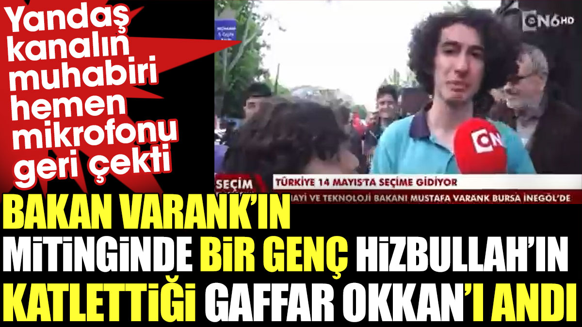 AKP mitinginde bir genç Hizbullah’ın katlettiği Gaffar Okkan’ı andı. Yandaş kanalın muhabiri hemen mikrofonu geri çekti