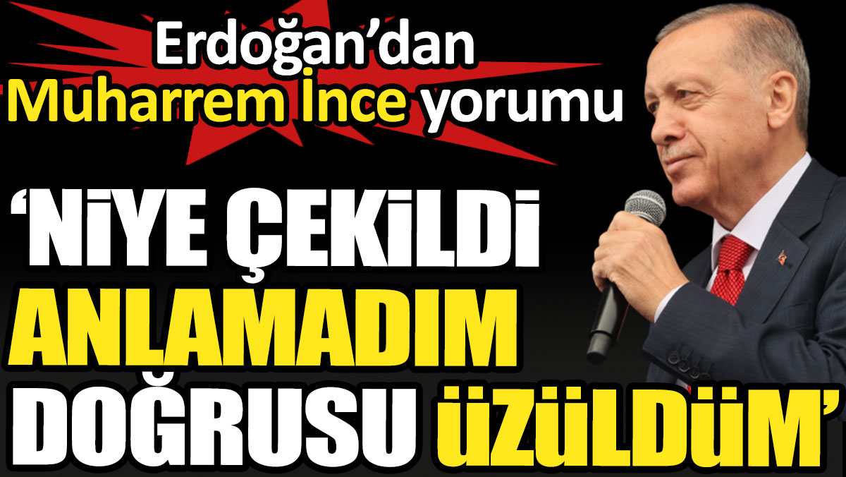 Erdoğan'dan Muharrem İnce yorumu: Ne oldu da çekildi bilemiyorum doğrusu üzüldüm