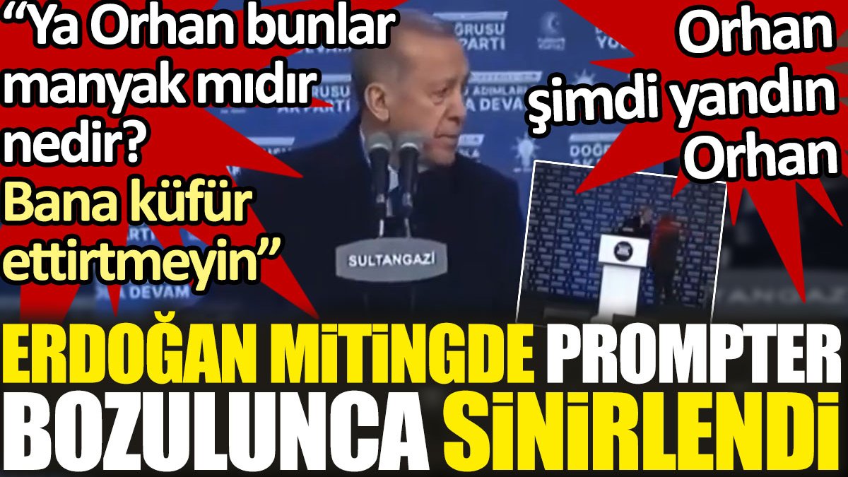 Erdoğan mitingde sinirlendi: Ya Orhan bunlar manyak mıdır nedir? Bana küfür ettirtmeyin