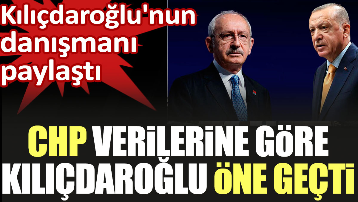CHP verilerine göre Kılıçdaroğlu öne geçti. Kılıçdaroğlu'nun danışmanı paylaştı