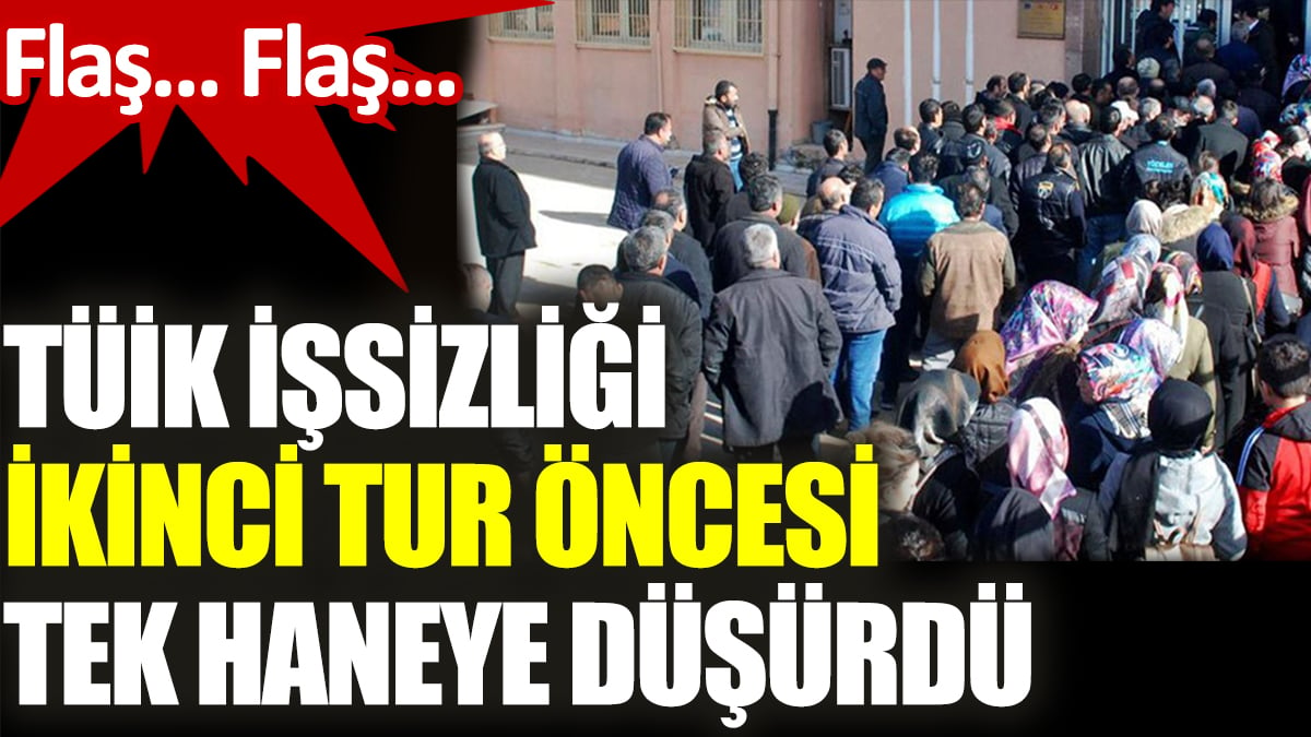 TÜİK işsizliği ikinci tur öncesi tek haneye düşürdü