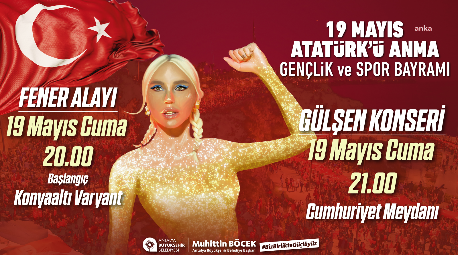 Antalya 19 Mayıs'ı Gülşen ile kutlayacak