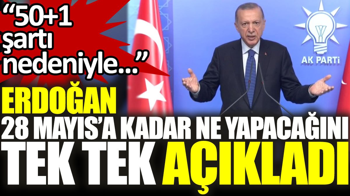 Erdoğan 28 Mayıs'a kadar yapacaklarını tek tek açıkladı