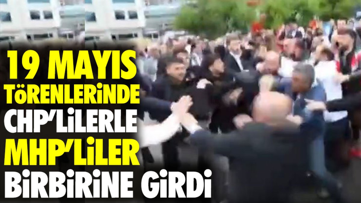 CHP'lilerle MHP'liler 19 Mayıs töreninde birbirine girdi