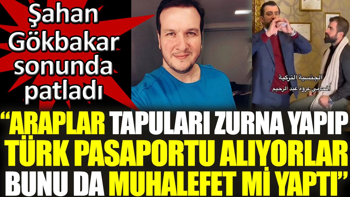 Şahan Gökbakar: Araplar tapuları zurna yapıp Türk Pasaportu alıyorlar