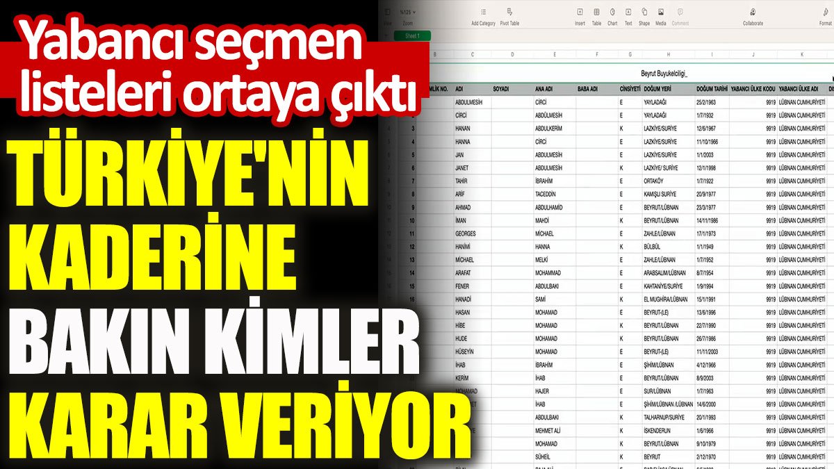 Yabancı seçmen listeleri ortaya çıktı. Türkiye'nin kaderine bakın kimler karar veriyor