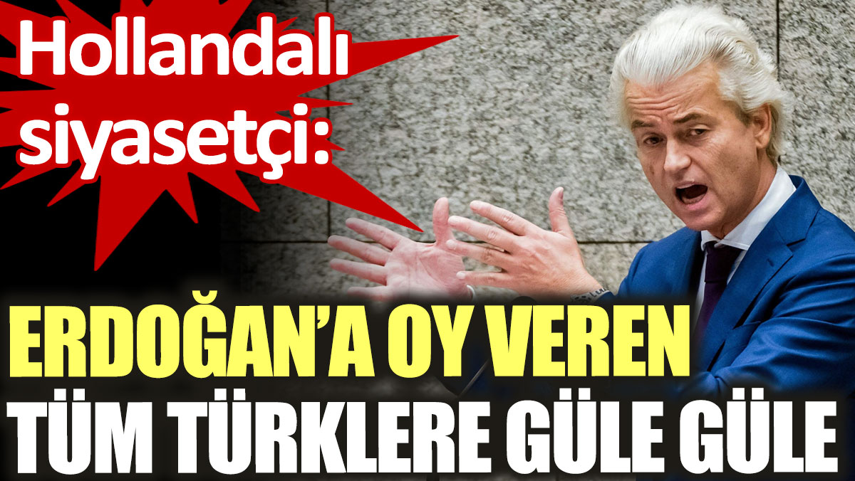 Hollandalı siyasetçi: Erdoğan'a oy veren tüm Türklere güle güle
