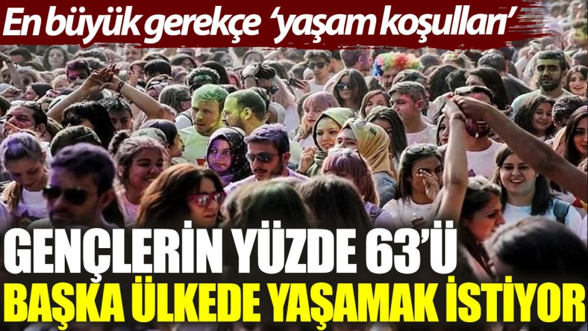 Gençlerin yüzde 63’ü başka ülkede yaşamak istiyor. En büyük gerekçe 'yaşam koşulları'