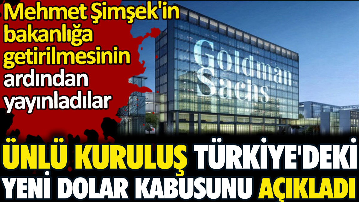 Mehmet Şimşek'in bakanlığa getirilmesinin ardından yayınladılar: Ünlü kuruluş Türkiye'deki yeni dolar kabusunu açıkladı