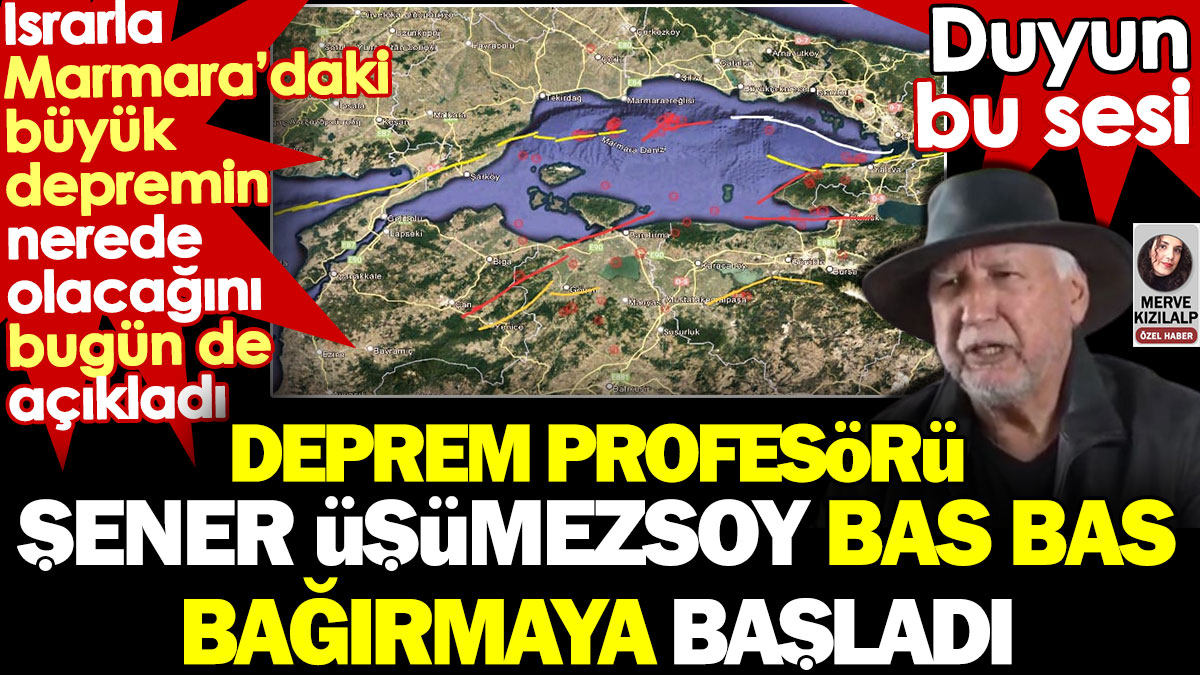 Deprem Profesörü Şener Üşümezsoy bas bas bağırmaya başladı. Israrla Marmara'daki depremin nerede olacağını açıkladı