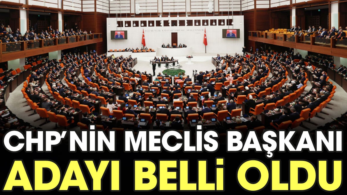 CHP'nin Meclis Başkanı adayı belli oldu