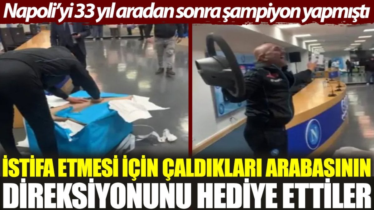 Napoli’yi 33 yıl aradan sonra şampiyon yapmıştı... İstifa etmesi için çaldıkları arabasının direksiyonunu hediye ettiler