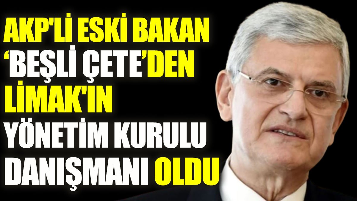 AKP'li eski bakan, beşli çeteden LiMAK'ın Yönetim Kurulu Danışmanı oldu