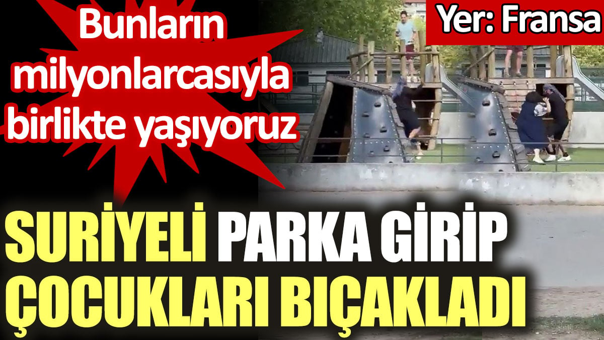 Fransa’da Suriyeli parka girip çocukları bıçakladı. Bunların milyonlarcasıyla birlikte yaşıyoruz