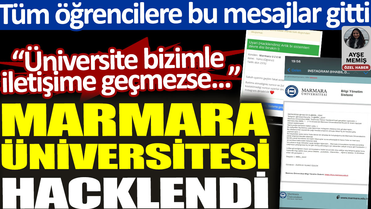 Marmara Üniversitesi hacklendi. Tüm öğrencilere bu mesajlar gitti