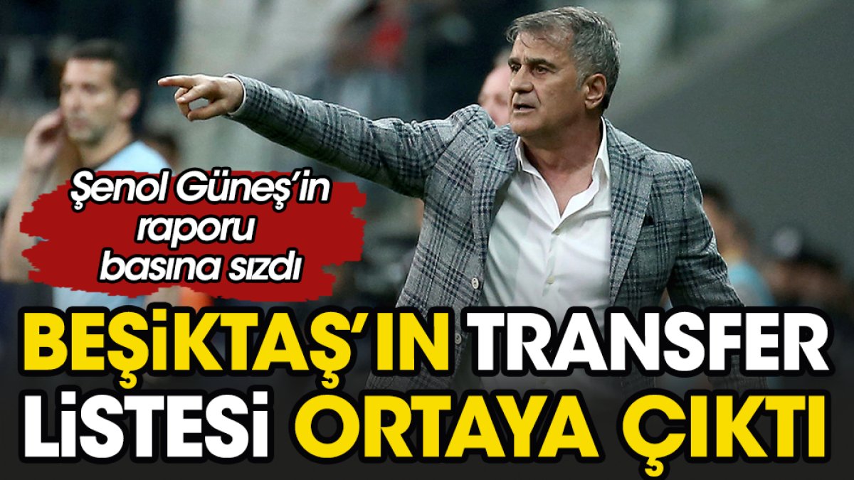 Beşiktaş'ın çok gizli transfer listesini sızdırdılar. İşte Güneş'in sır gibi saklanan raporu