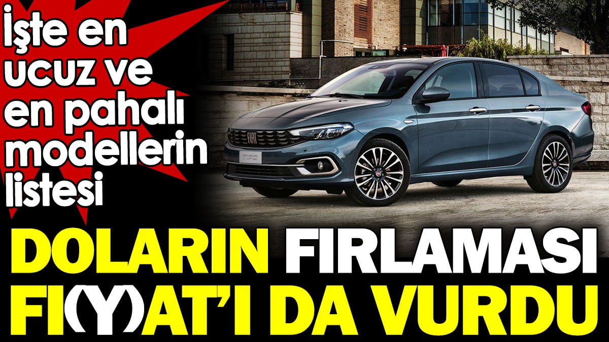 Doların fırlaması Fiat’ı da vurdu. İşte en ucuz ve en pahalı modellerin listesi