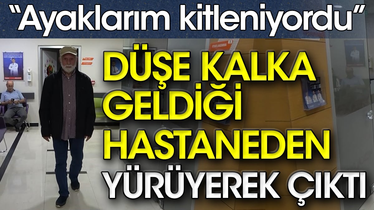 Düşe kalka geldiği hastaneden yürüyerek çıktı