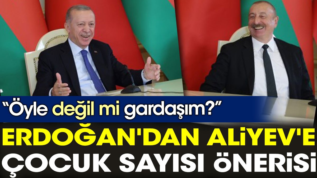 Erdoğan'dan Aliyev'e çocuk sayısı önerisi