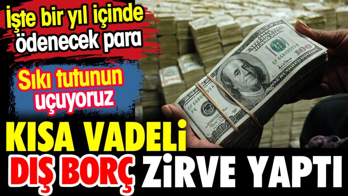 Kısa vadeli dış borç zirve yaptı. İşte 1 yıl içinde ödenecek para