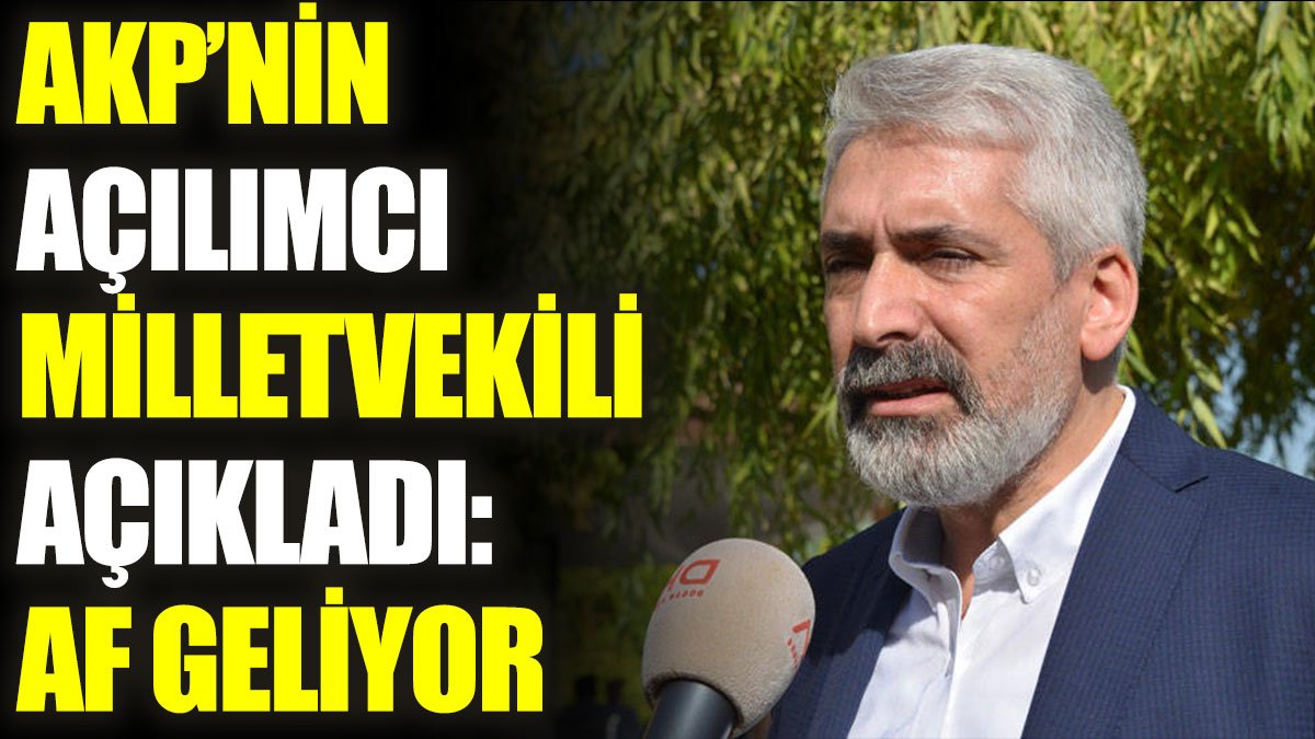 AKP'nin açılımcı milletvekili açıkladı: Af geliyor