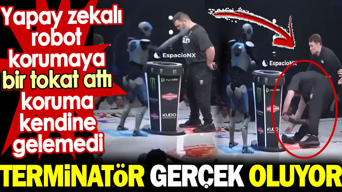 Terminatör gerçek oluyor. Yapay zekalı robot korumaya bir tokat attı, koruma kendine gelemedi