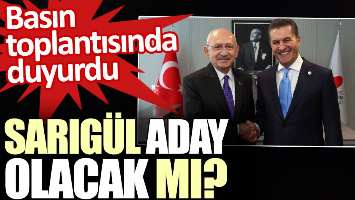 Sarıgül CHP Genel Başkanlığına aday olup olmayacağını açıkladı