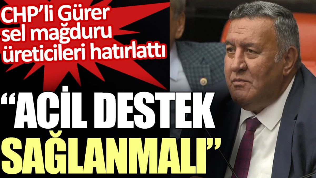 CHP’li Gürer sel mağduru üreticileri hatırlattı: “Acil destek sağlanmalı”