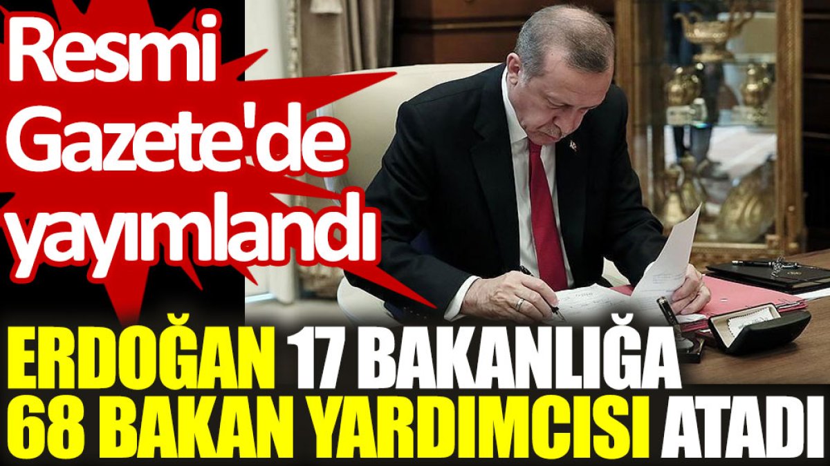 Resmi Gazete'de yayımlandı: Erdoğan, 17 bakanlığa 68 bakan yardımcısı atadı