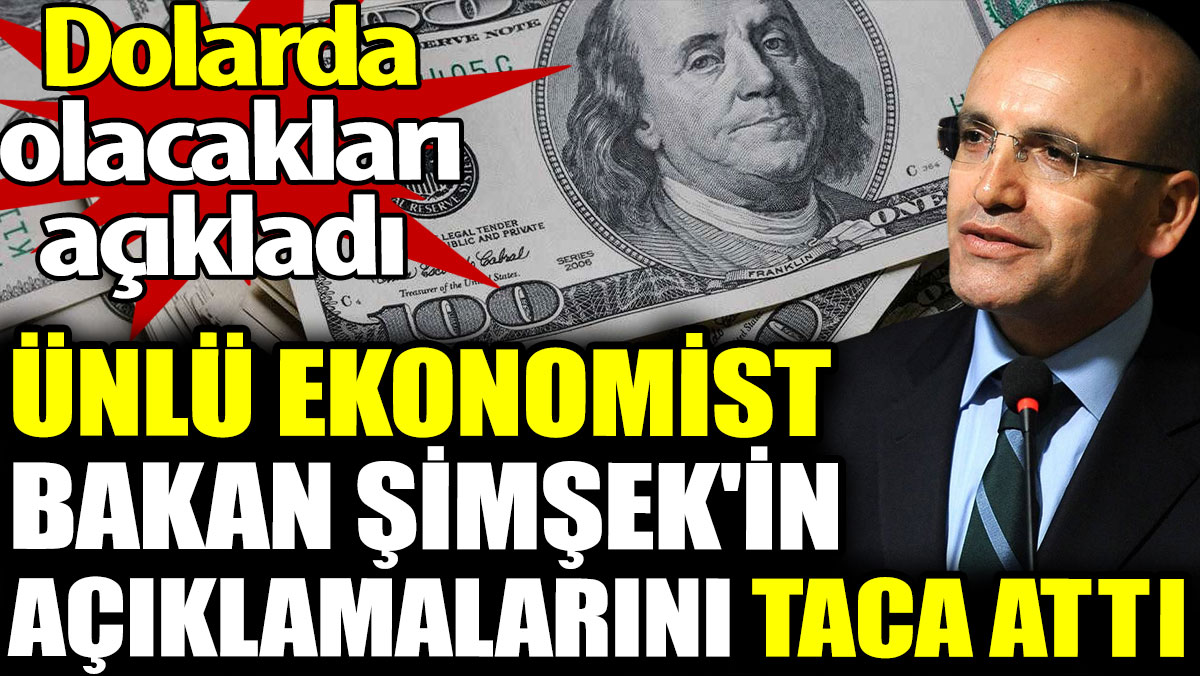 Ekonomist Mustafa Sönmez Bakan Şimşek'in açıklamalarını taca attı. Dolarda olacakları açıkladı