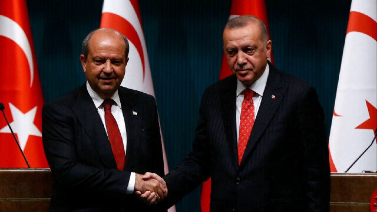 Erdoğan KKTC Cumhurbaşkanı Ersin Tatar ile görüştü