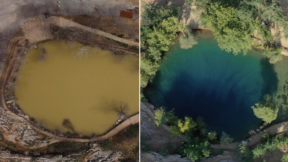Yeşilgöz Gölü eski günlerine döndü: Depremlerde rengi değişmişti