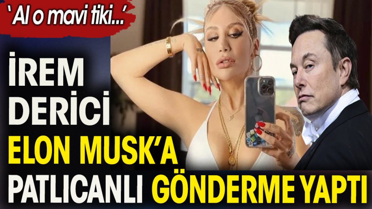 İrem Derici Elon Musk'a patlıcanlı gönderme yaptı. ''Al o mavi tiki...' diyerek ağır sözler söyledi