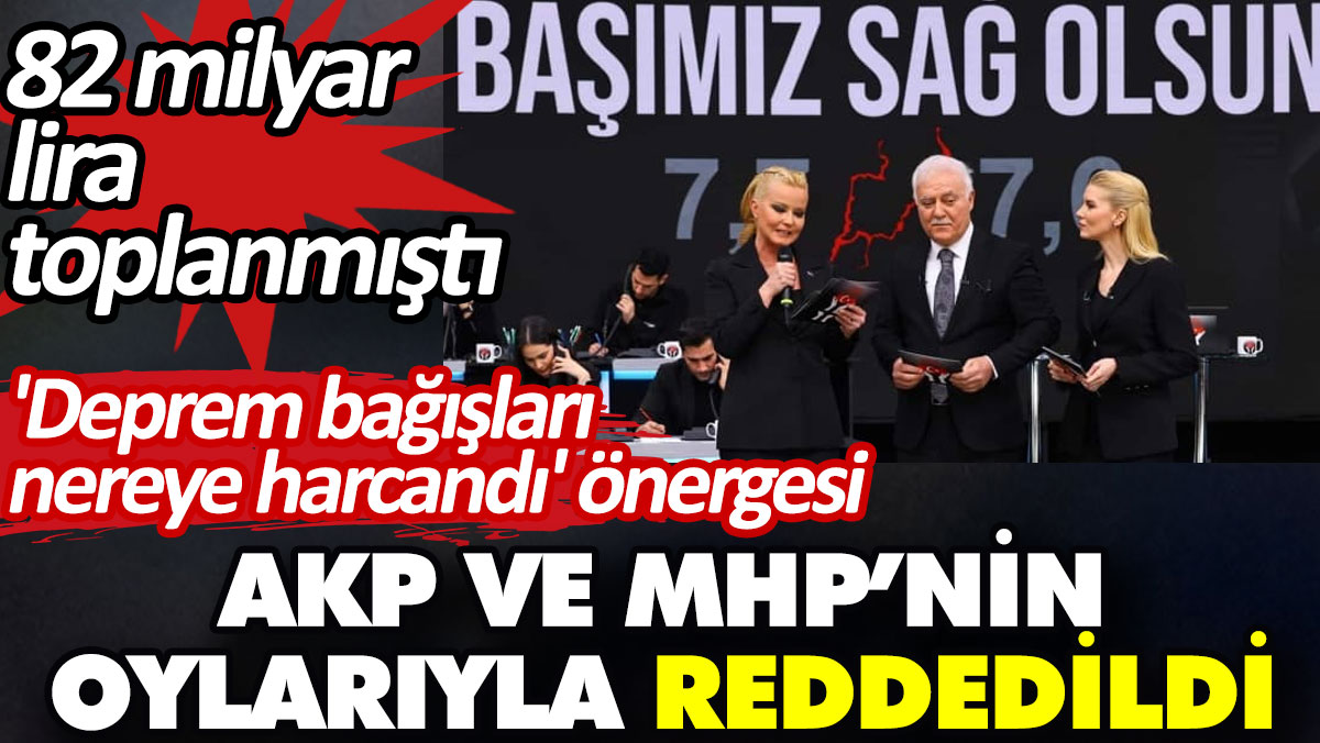 'Deprem bağışları nereye harcandı' önergesi AKP ve MHP oylarıyla reddedildi