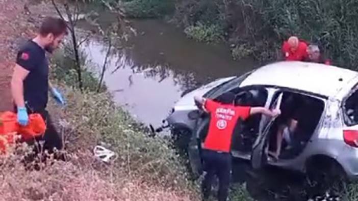Otomobil sulama kanalına düştü