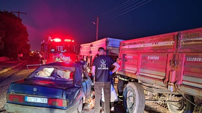 Duran traktörün römorkuna çarptı: 1 ölü, 1 yaralı