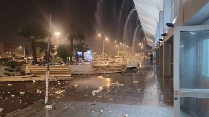 Yemen'de fırtına etkili oldu. Terminalin camları kırıldı