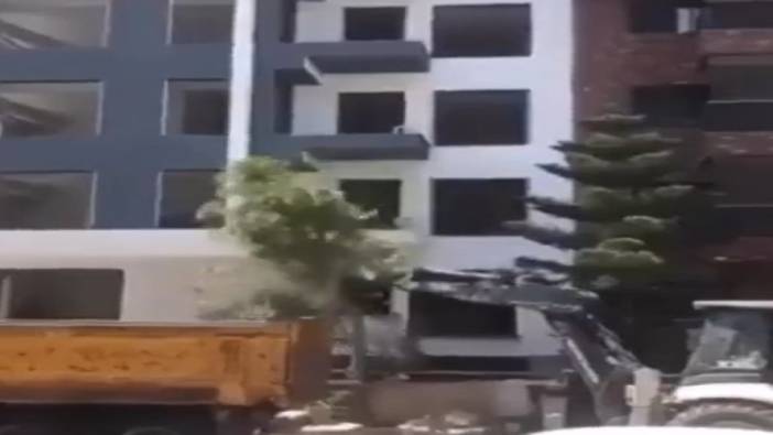 Bina inşaatının önünü kapattı diye iş makinesiyle ağacı parçaladılar