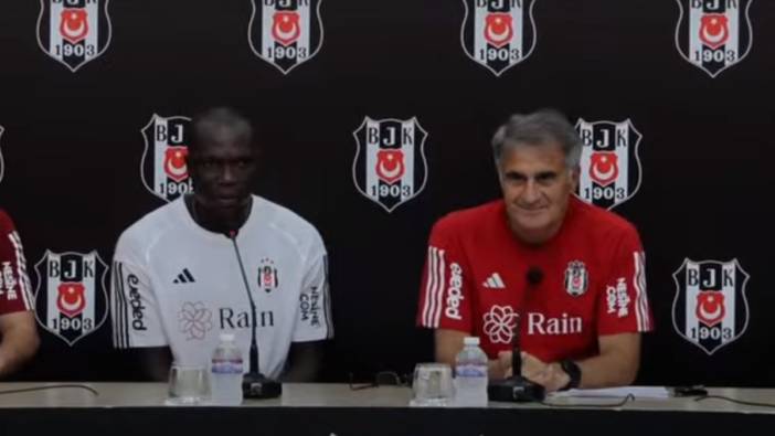 Şenol Güneş ve Vincent Aboubakar basın toplantısında konuşuyor