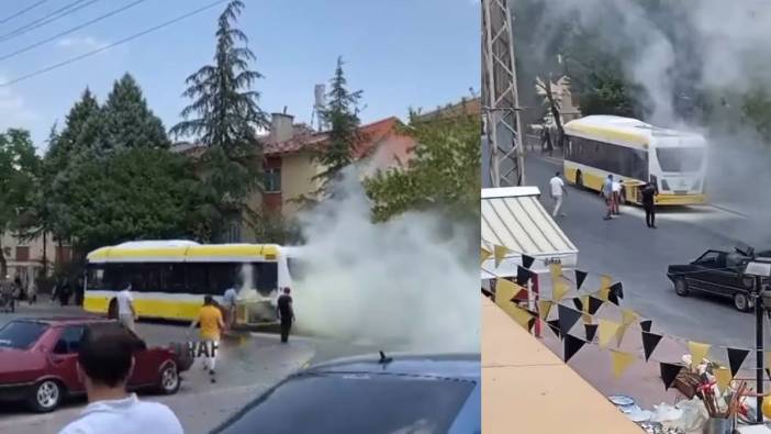 Konya’da Binkonutlar'da belediye otobüsü alev aldı