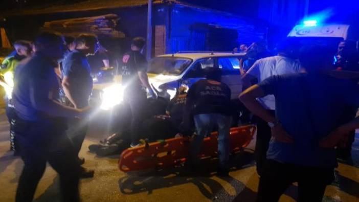 Kavga ihbarına giden motosikletli polis ekibi, otomobille çarpıştı: 2 polis yaralı