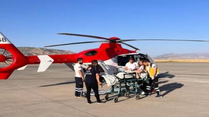 Helikopter ambulans kanser hastası için havalandı