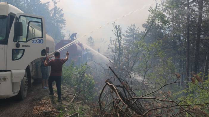 Bolu'da çıkan orman yangını sonrasında soğutma çalışmaları sürüyor