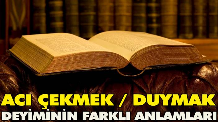 Acı çekmek / duymak deyiminin farklı anlamları